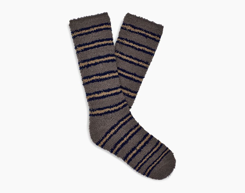 Ugg Sock Mens - Ugg Fincher Ultra Cozy Crew Navy - 458QNYAIV